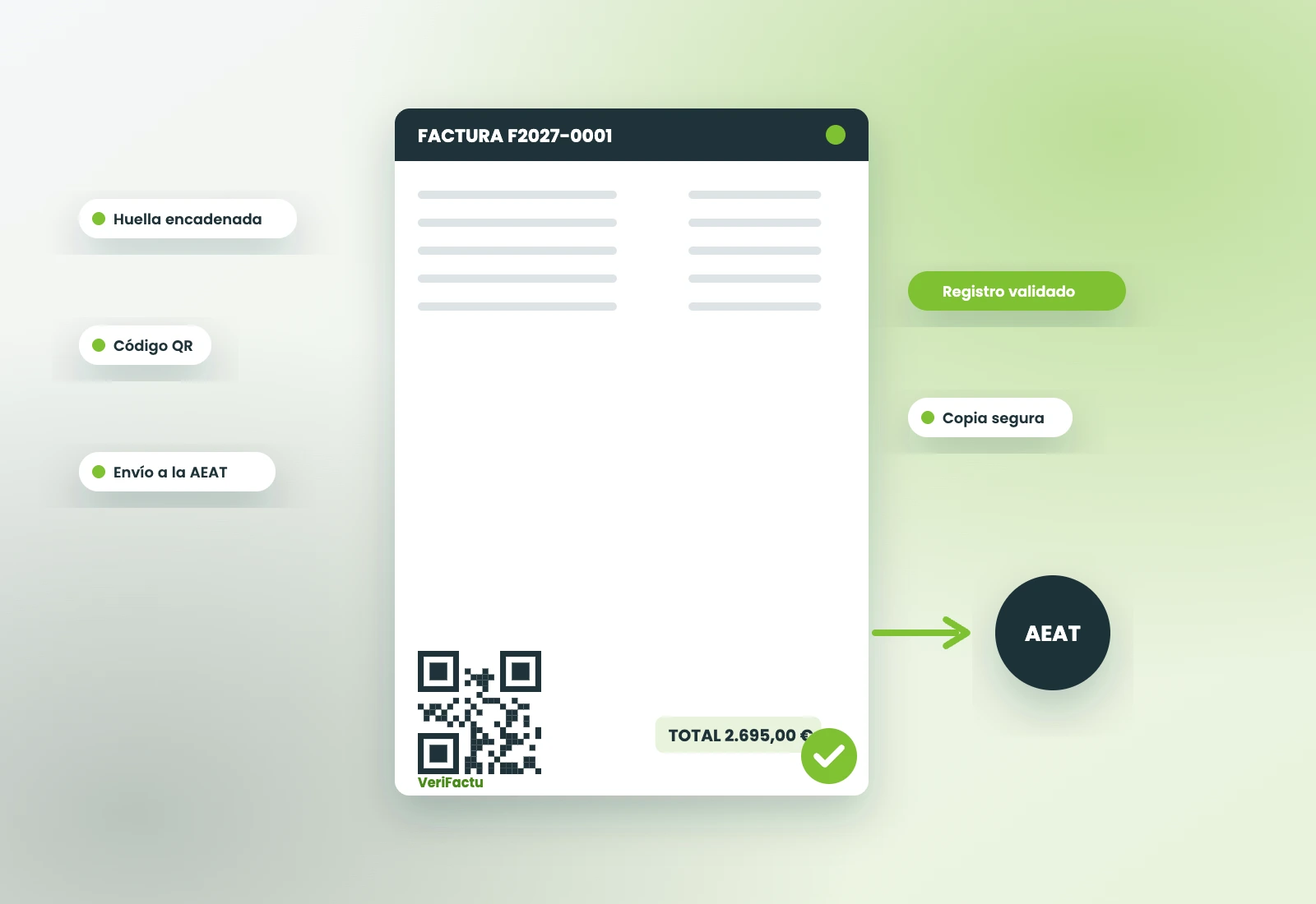 Factura con código QR VeriFactu enviada a la AEAT desde ERPIO Factura con código QR VeriFactu enviada a la AEAT desde ERPIO